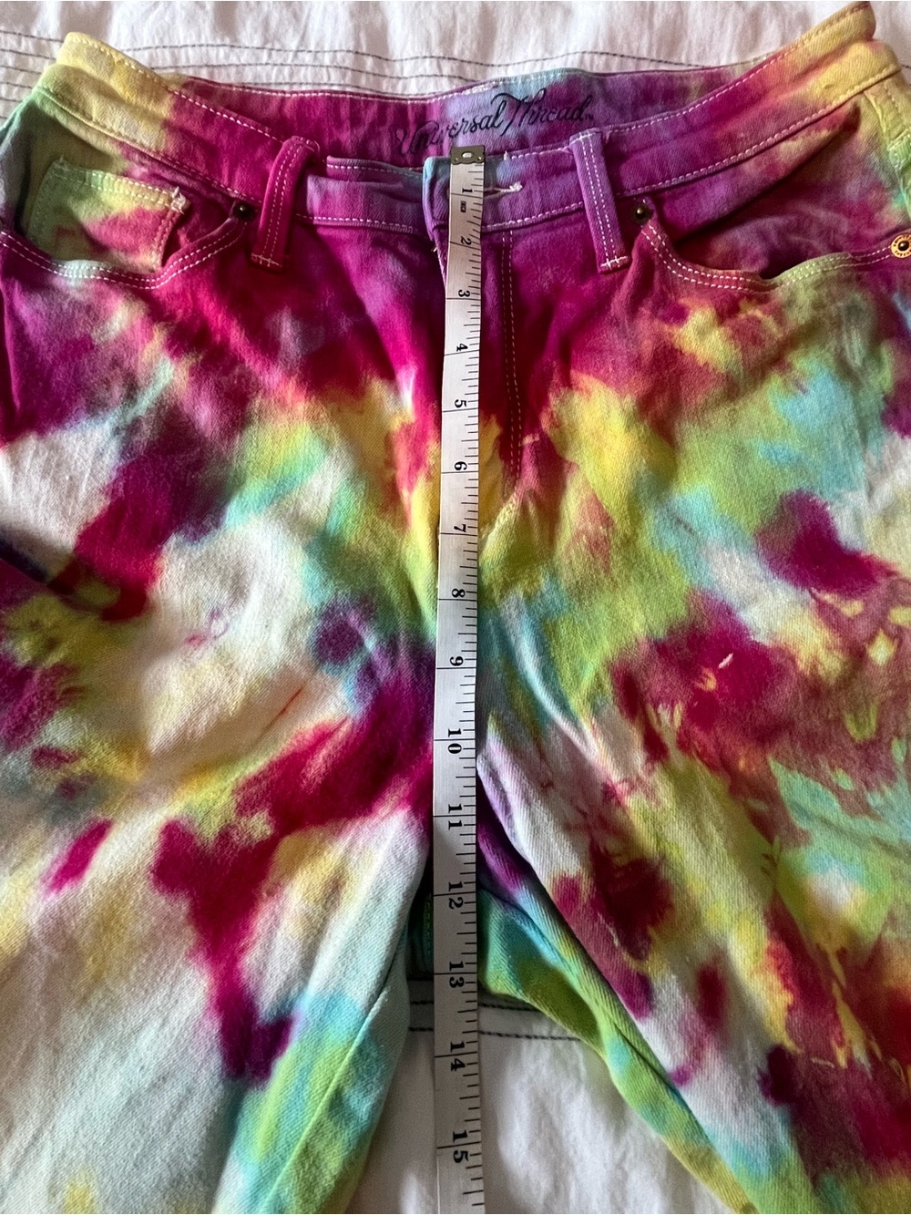 Universal Thread Tie-Dye Jeans in Pink, Purple & Aqua - Picture 6 of 7